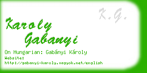 karoly gabanyi business card