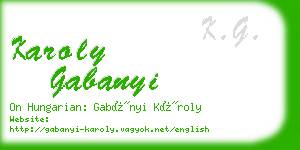 karoly gabanyi business card